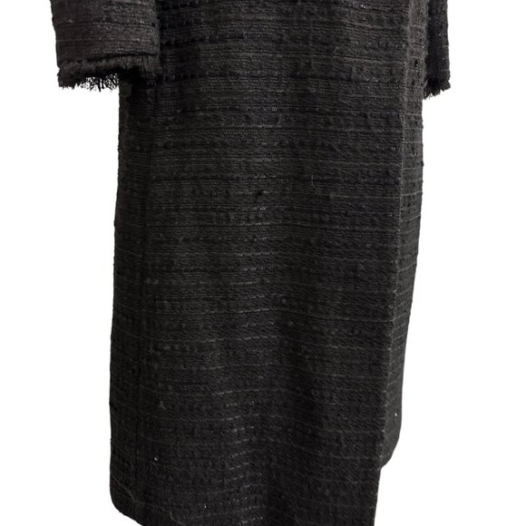 Zara Basic Womens Black Tweed Long Button-Up Coat Dress - Picture 5 of 14